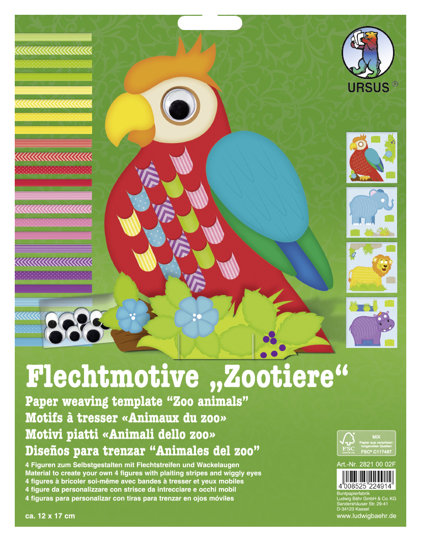 Plaiting motifs zoo animals